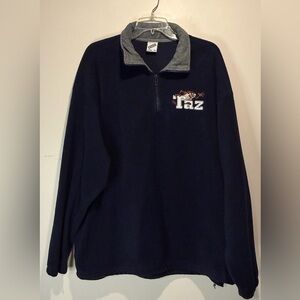 Warner Bros.- Tazmanian Devil 1/4 Zip Navy Pullover Sweatshirt- Size XL